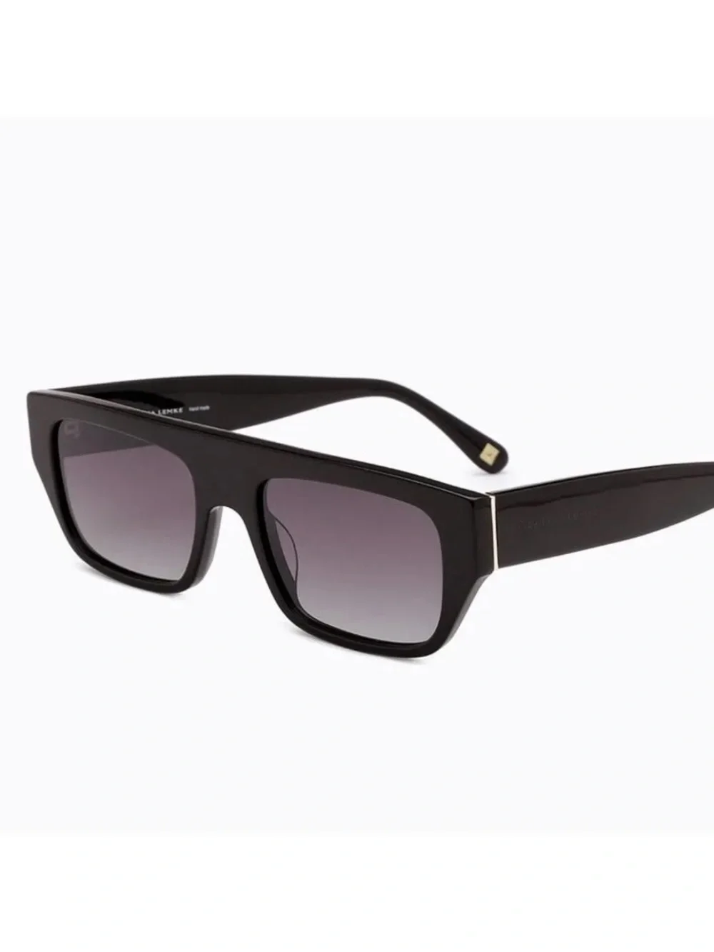 New Carolina Lemke Black Square Frame Sunglasses with Gradient Lenses